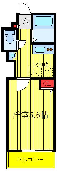 ベレッツァ中板橋(1K/2階)の間取り写真