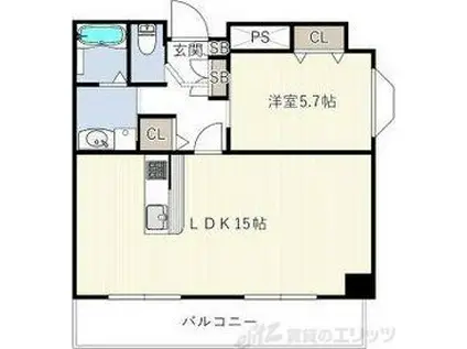 モア・ルミエール(1LDK/1階)の間取り写真