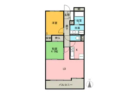 グランルーツ黒石(2LDK/3階)の間取り写真