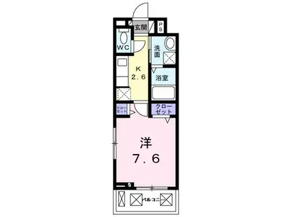 ネオ・ブライト君休(1K/2階)の間取り写真