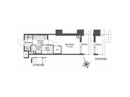 コンフォリア西荻窪(1K/7階)の間取り写真