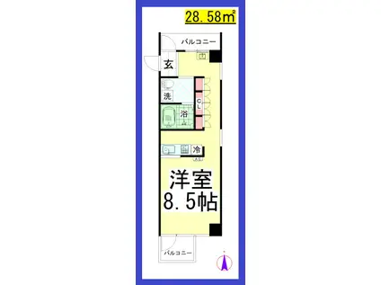 SM VIVANT/ヴィヴァント (ワンルーム/4階)の間取り写真