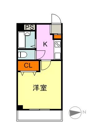 旭ビル(1K/4階)の間取り写真