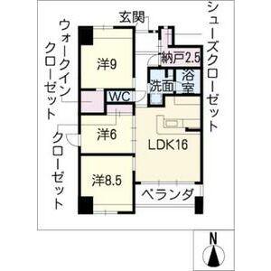 アクシス香蘭(3LDK/10階)の間取り写真