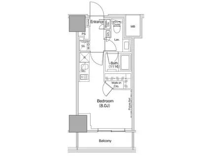 ザ・パークハビオ荏原中延駅前(ワンルーム/5階)の間取り写真