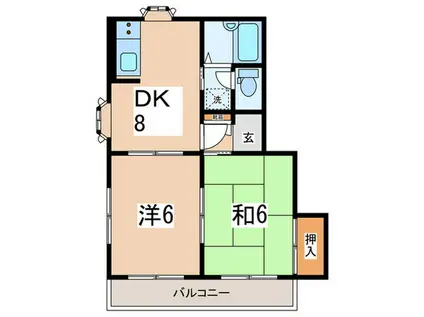 OHIハイツ(2DK/3階)の間取り写真