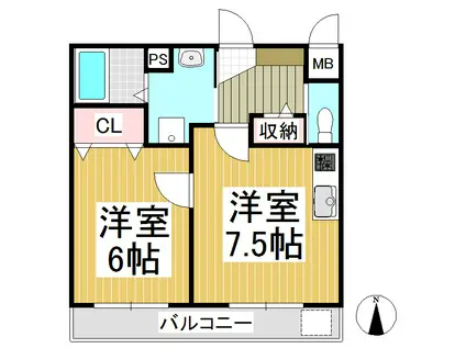 ASSURANCE SAY 26(1DK/1階)の間取り写真