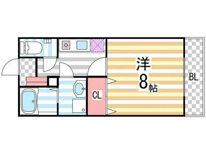 フォレストメゾンエン(1K/1階)の間取り写真