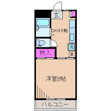 深谷ハイツ(1DK/3階)の間取り写真