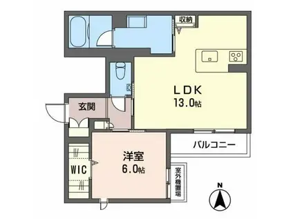 アトリエール岩塚(1LDK/3階)の間取り写真