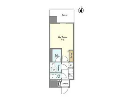 ラドゥセール東中野(1K/3階)の間取り写真