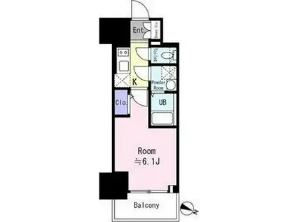 エスリード弁天町ノースプレミア(1K/11階)の間取り写真
