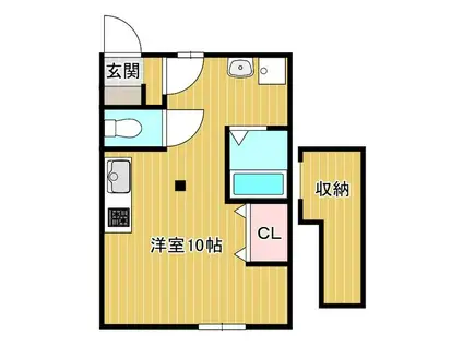 CASA22(ワンルーム/2階)の間取り写真