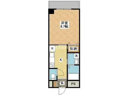 COURAGE(1K/4階)の間取り写真