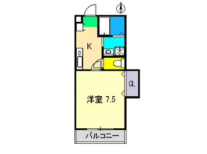 サンコート南はりまや(1K/2階)の間取り写真