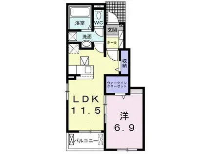 LUNA PIENA(1LDK/1階)の間取り写真