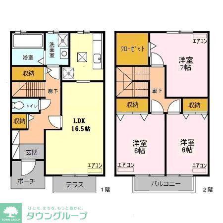 セーラム仙波 B/C(3LDK/2階)の間取り写真