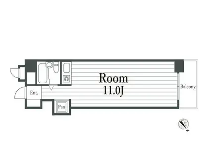 コスモ東神奈川(ワンルーム/1階)の間取り写真