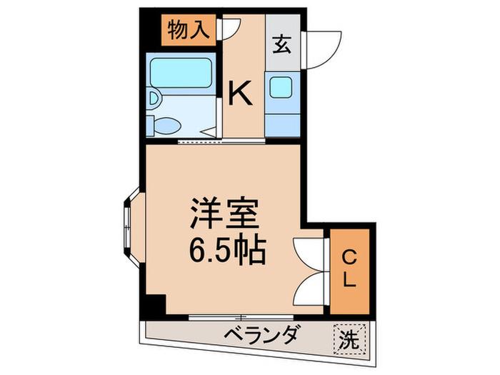 フラットリット(1K/2階)の間取り写真