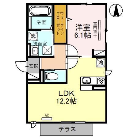 セジュールM(1LDK/1階)の間取り写真