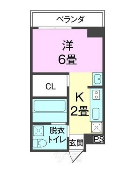 EASE COURT HAMBY(ワンルーム/5階)の間取り写真