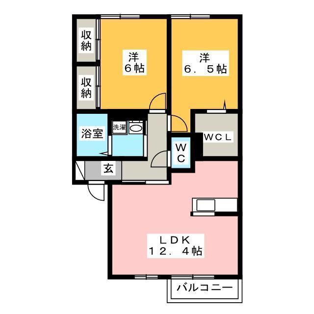 グランド ソレーユ(2LDK/1階)の間取り写真