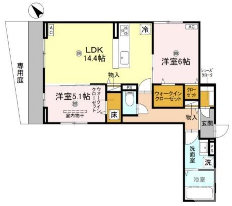 ディーレガシー中百舌鳥(2LDK/1階)の間取り写真