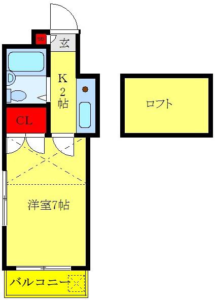 要町ホワイトコート(1K/2階)の間取り写真
