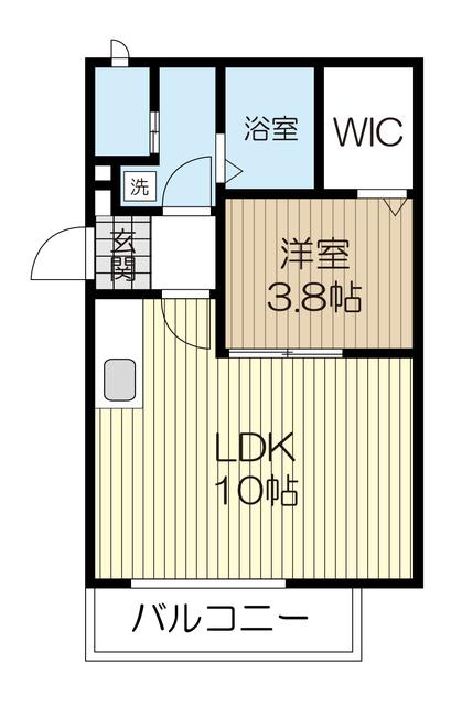 ミッドテラス仙台上杉(1LDK/3階)の間取り写真