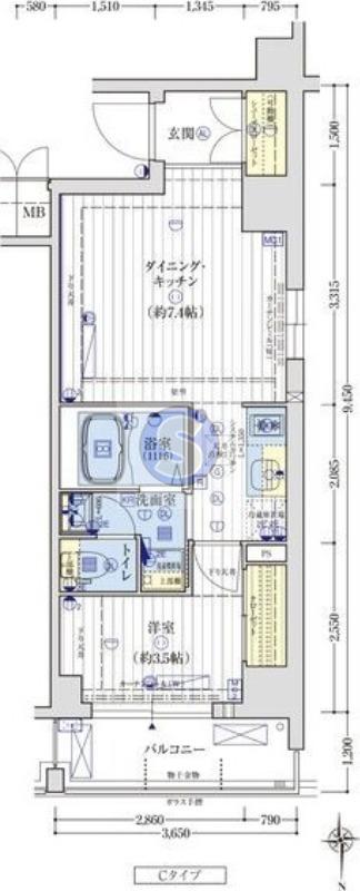京福電鉄嵐山本線 嵐電天神川駅 徒歩13分 7階建 築1年(1DK/3階)の間取り写真