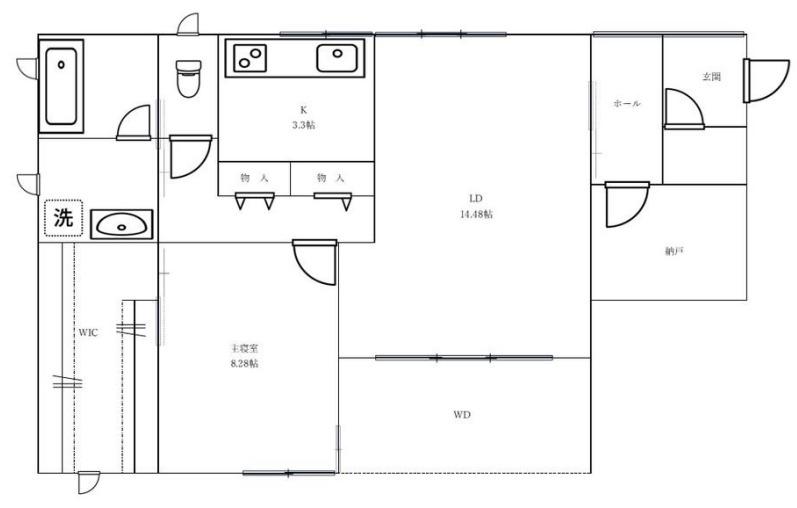 荒井アパート(1LDK/1階)の間取り写真
