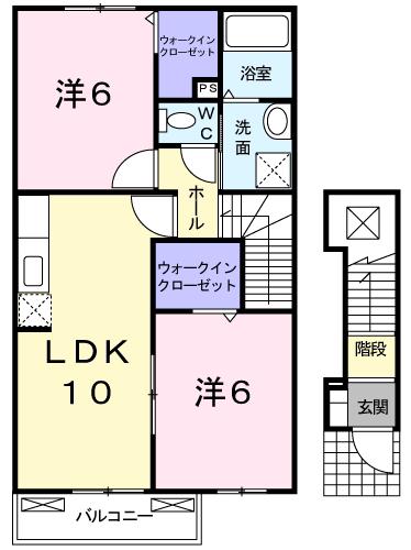 ザ・スイーツB棟(2LDK/2階)の間取り写真
