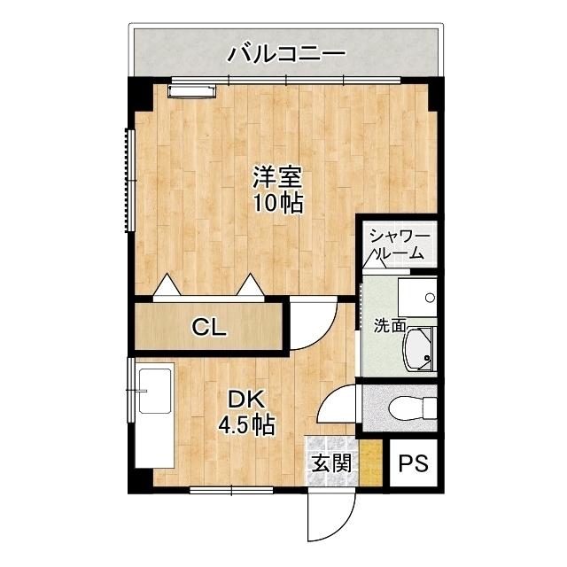 ビレッタ静岡(1DK/9階)の間取り写真