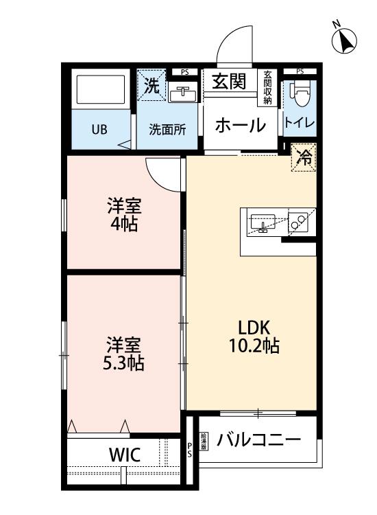 ROBOT HOME箱崎宮前(2LDK/1階)の間取り写真