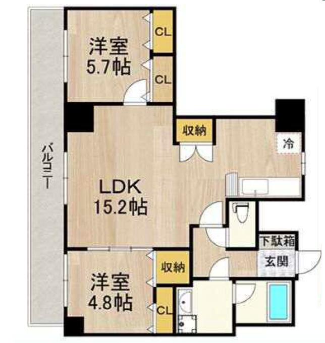 インプルーブ天六(2LDK/10階)の間取り写真