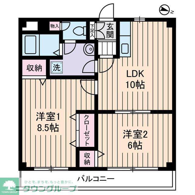 クレール秀光(2LDK/3階)の間取り写真