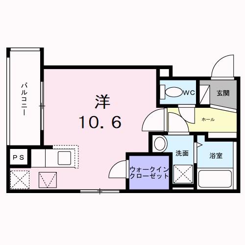 ヒカルサ神戸王塚台1(ワンルーム/1階)の間取り写真