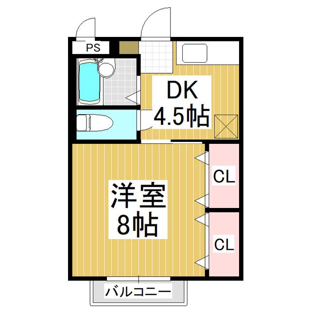 M・ブレイトン(1K/2階)の間取り写真