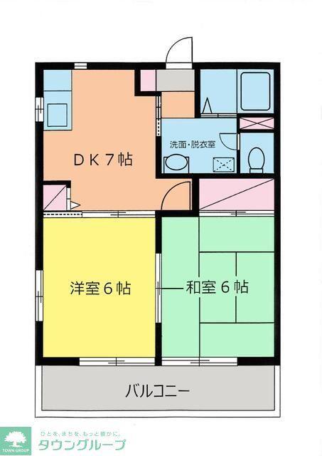 ディアスミヨシ(2DK/2階)の間取り写真