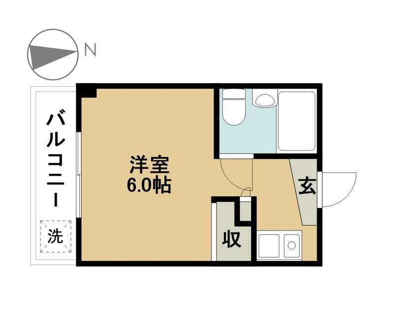 ロフトヒルズ(ワンルーム/1階)の間取り写真
