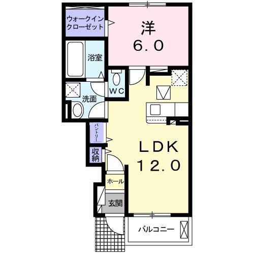 プレジール(1LDK/1階)の間取り写真