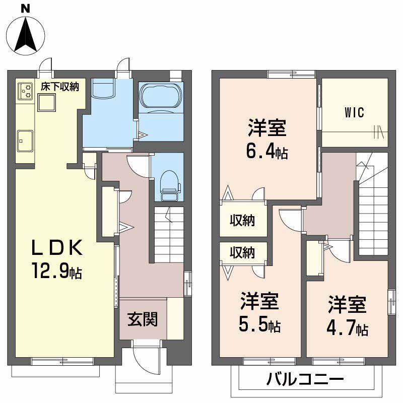 シャーメゾン上郷(3LDK/1階)の間取り写真