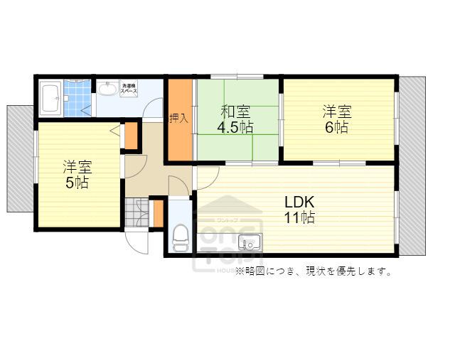 ヴィレッジ向丘(3LDK/1階)の間取り写真