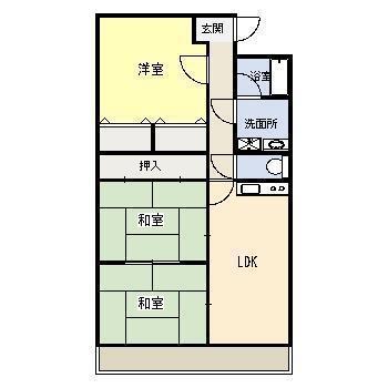 パークビューマンションI(3LDK/1階)の間取り写真