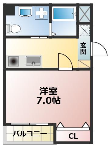 第10美和マンション(1K/4階)の間取り写真