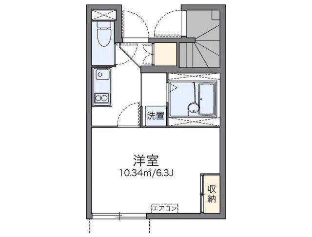 レオネクストグレイス戸坂(1K/1階)の間取り写真