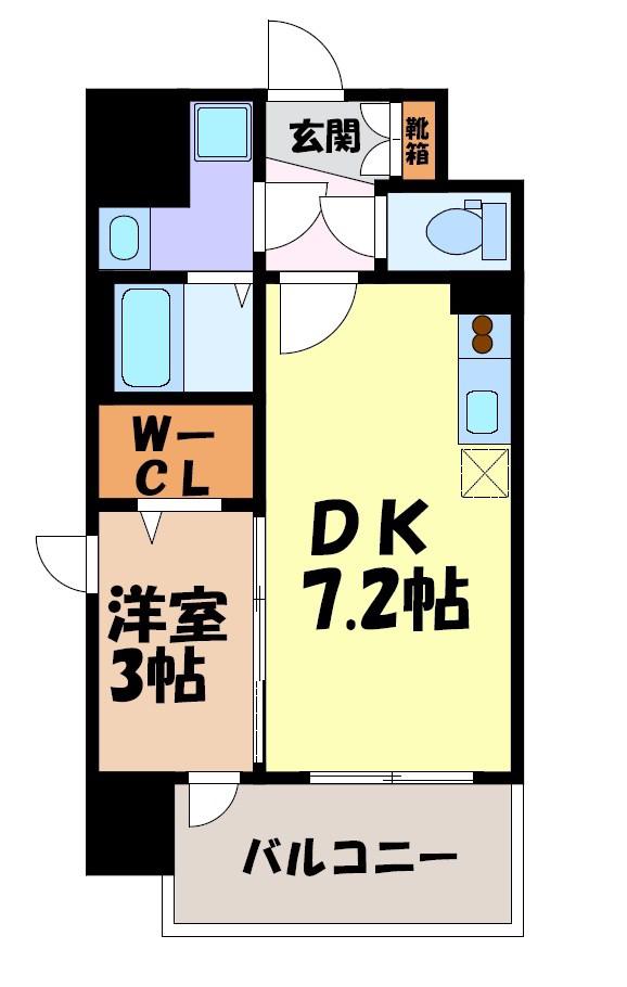 エスリード泉 外堀通(1DK/15階)の間取り写真