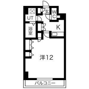 レ・ベント岐阜(1K/9階)の間取り写真