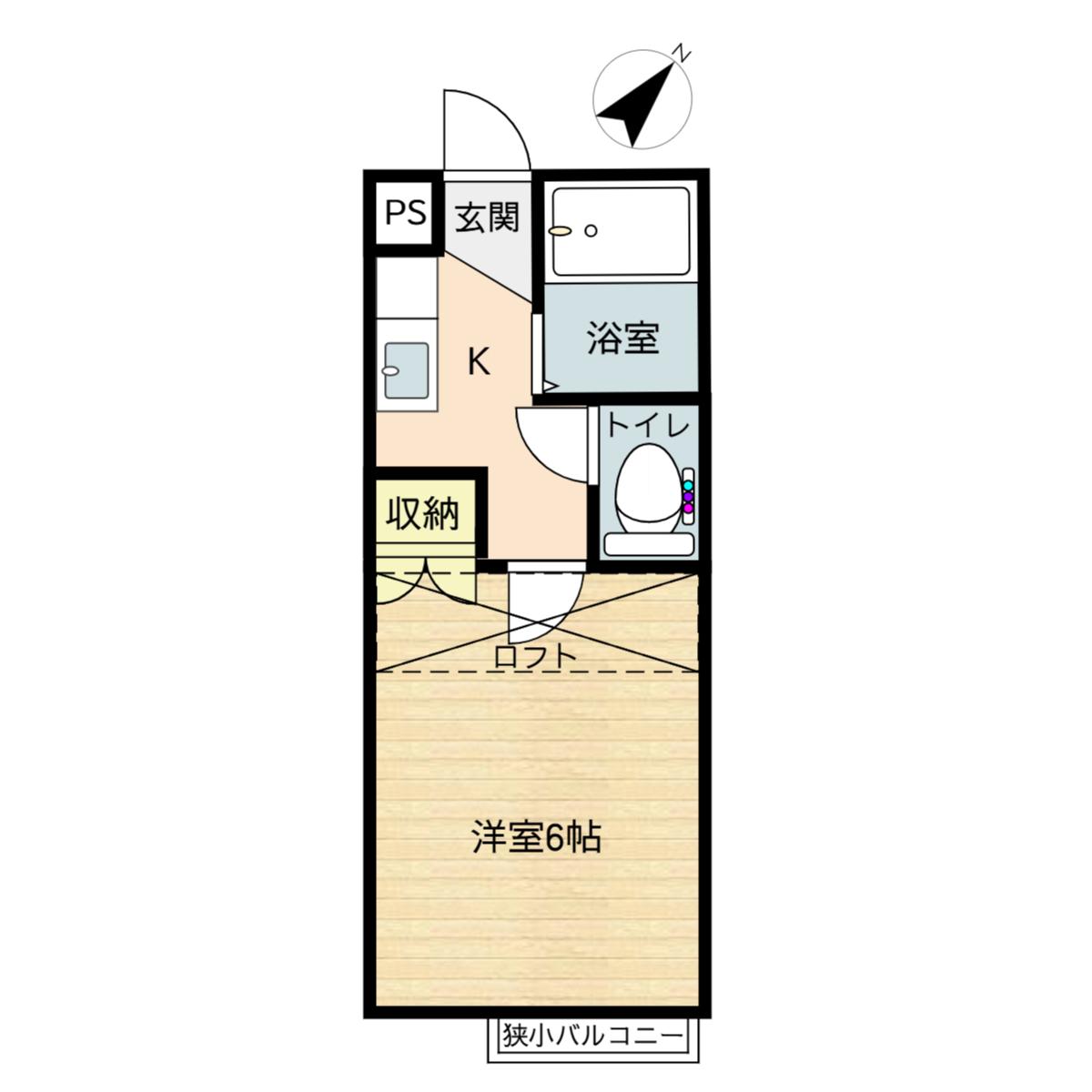 フラッツチャチャ2(1K/1階)の間取り写真