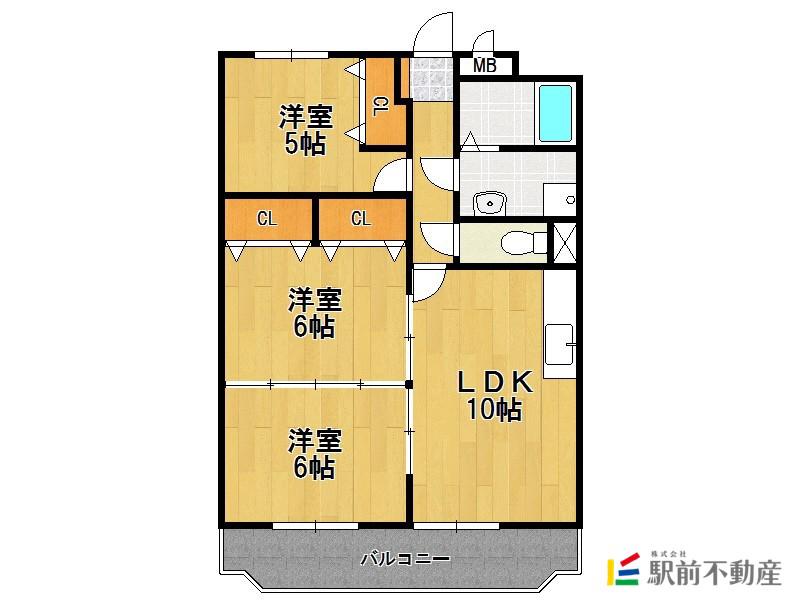 グラース蔵上参番館(3LDK/2階)の間取り写真
